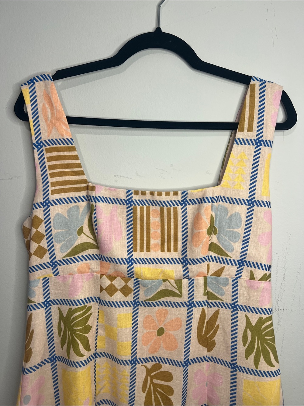 Lulu's Square-Neck Patchwork Mini Dress in Pink, Yellow & Olive- NWOT Women’s XL - Picture 2 of 5